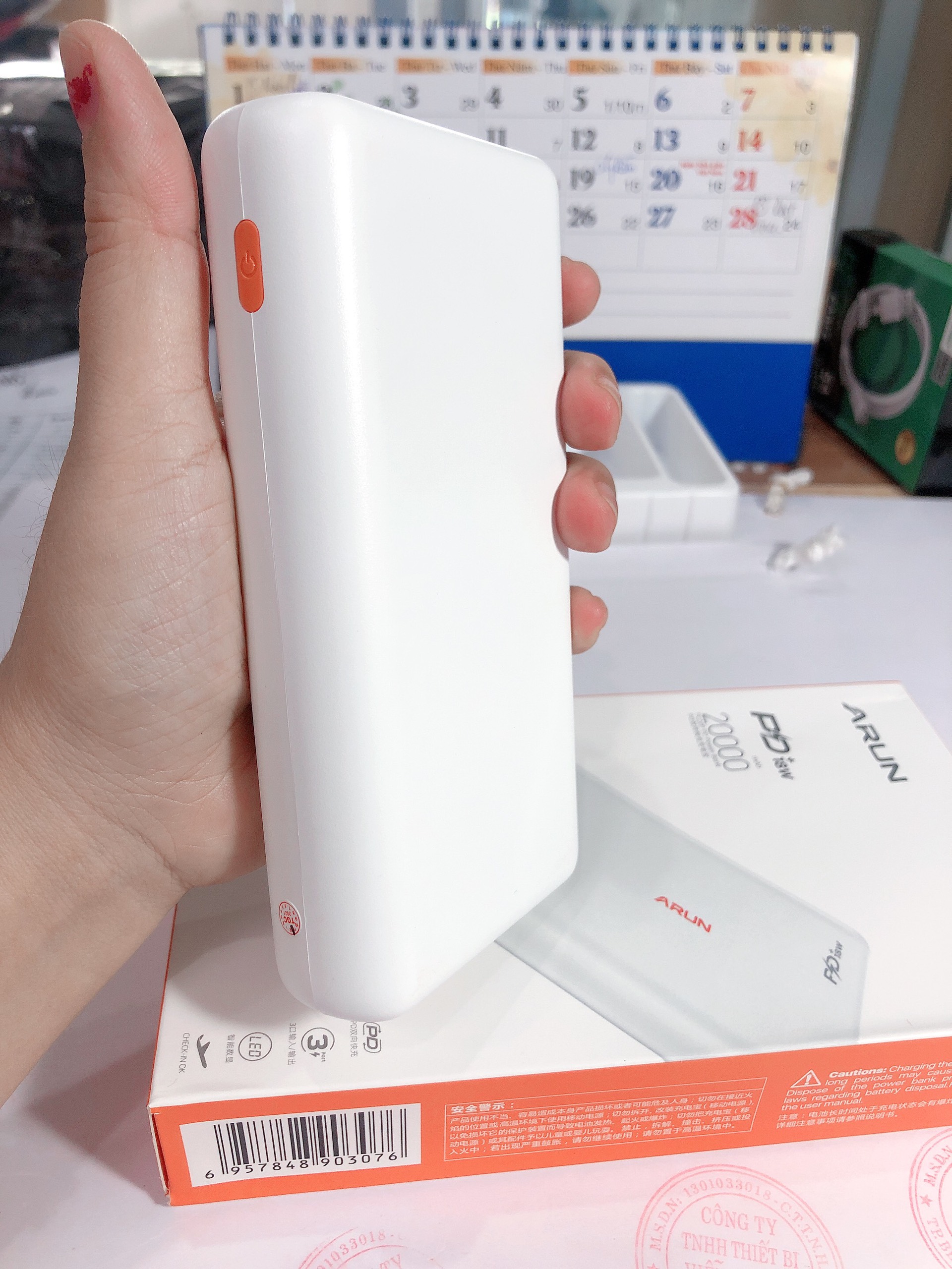 Sạc Dự Phòng Arun FC20P 20000 mAh (PD18W, QC3.0) Sạc Nhanh 2 Chiều Type C, Hàng chính hãng