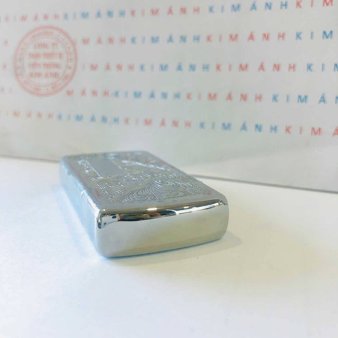Bật lửa Zippo Slim Mỹ Venetian 1981, Cam kết hàng chính hãng có giấy Hải quan gửi kèm đơn hàng