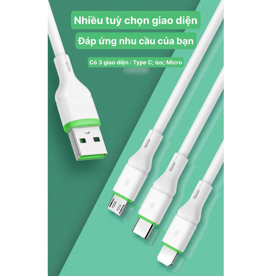 Dây sạc nhanh LI-TOP LX11 chân MIcro (Túi) công suất 66W, Kim Ánh cho dùng thử 30 ngày, bảo hành 12 tháng