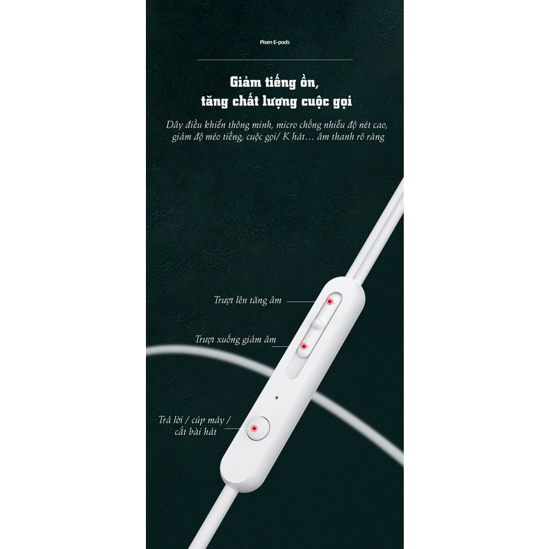 Tai nghe PISEN Epods (XY-EP03) hàng chính hãng check QR bảo hành 2 năm