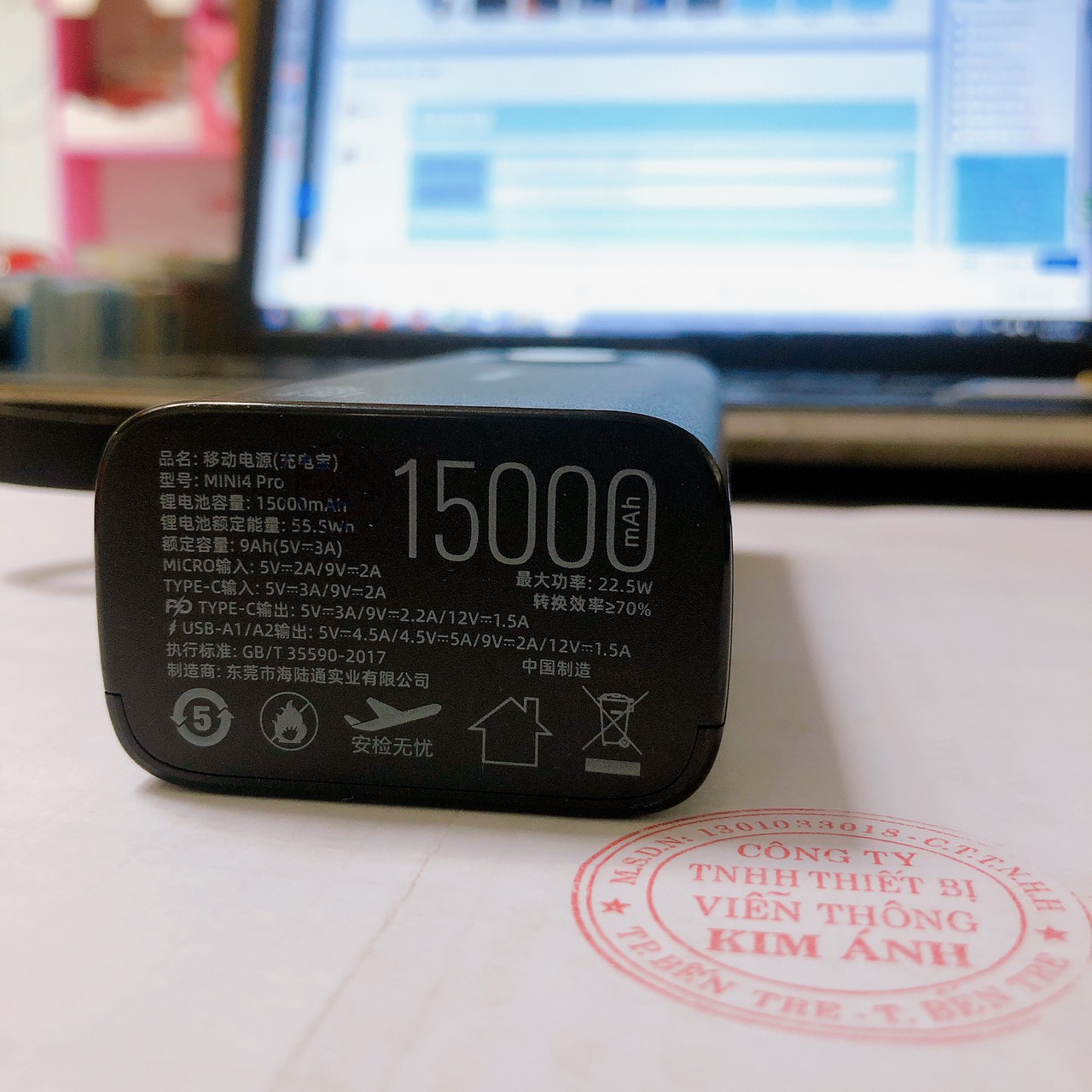 Pin sạc dự phòng Arun Mini 4 Pro 15000 mAh, sạc nhanh 22.5W nhỏ Gọn, có màn hình LCD hiển thị pin