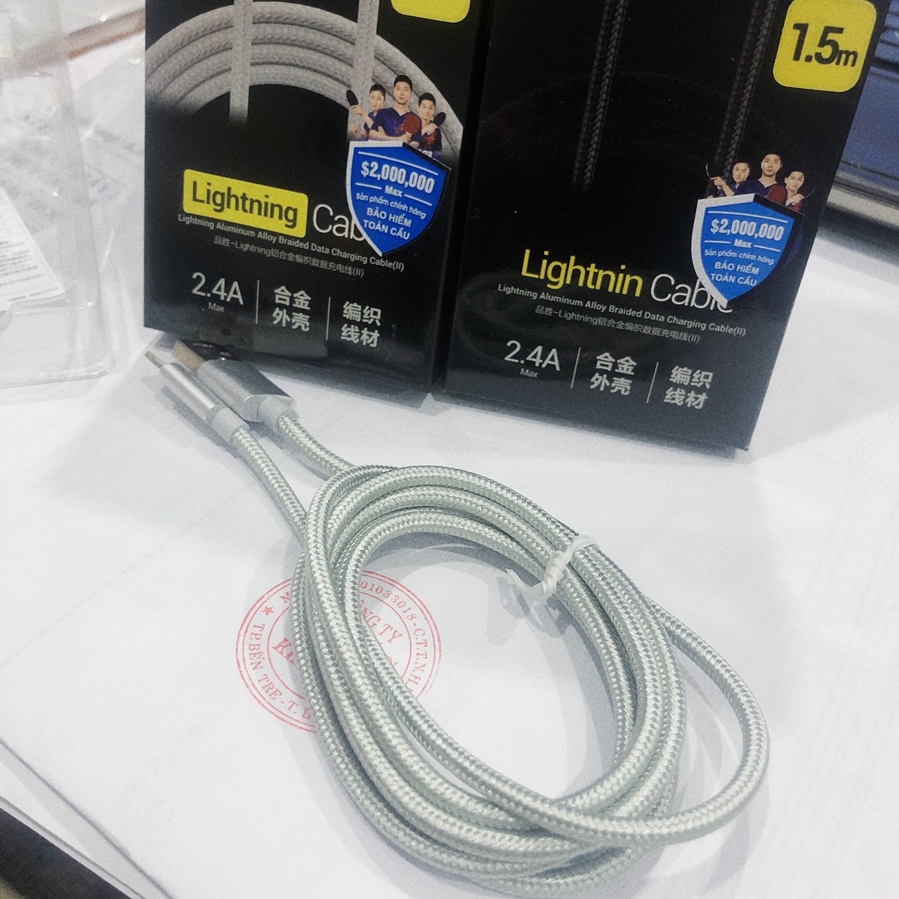 Dây sạc nhanh Pisen Aluminum Alloy 2.4A Braided 1500mm (LH-AL19-1500) USB-A to L, dây dù chống rối, hàng chính hãng