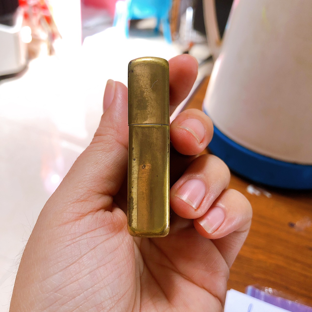 Bật lửa Zippo Mỹ Brass khắc ăn mòn FISNERMAN'S WMARF, mộc ngược ngược, sản xuất 1995