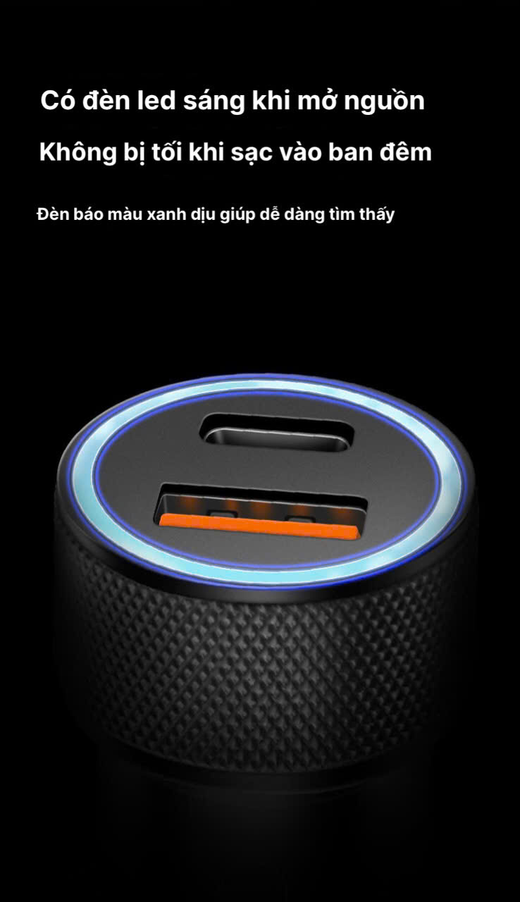 Củ sạc xe hơi Li-Top QC22 công suất 100W sạc siêu nhanh phù hợp các loại ô tô, hàng chính hãng