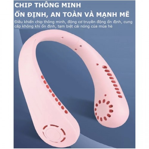 Quạt Vòng Cổ Tích Điện Không Cánh  KIMA M66 3 Cấp Độ, Gió Đa Chiều Chạy Êm, Thích hợp dùng văn phòng, đi du lịch