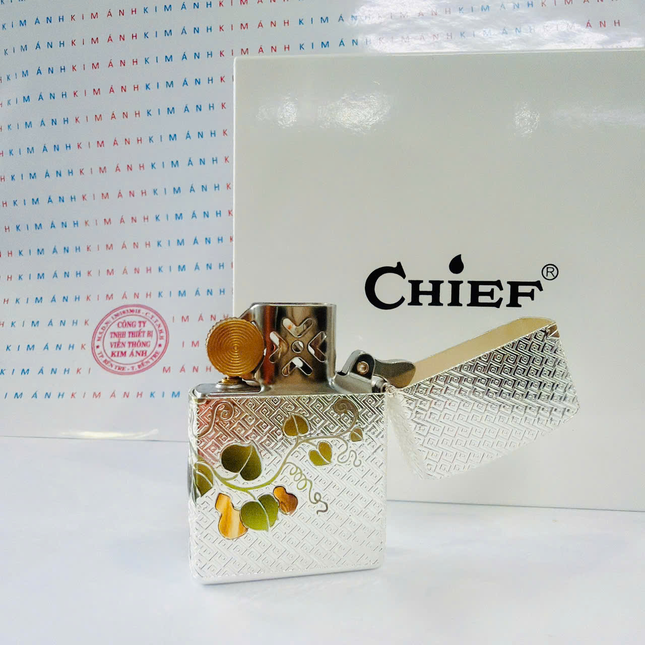 Bật Lửa CHIEF Chủ Đề Quả Hồ Lô Khảm Men - Hàng Chính Hãng Vỏ Đồng Nguyên Khối Càng Dùng Càng Sáng Bóng