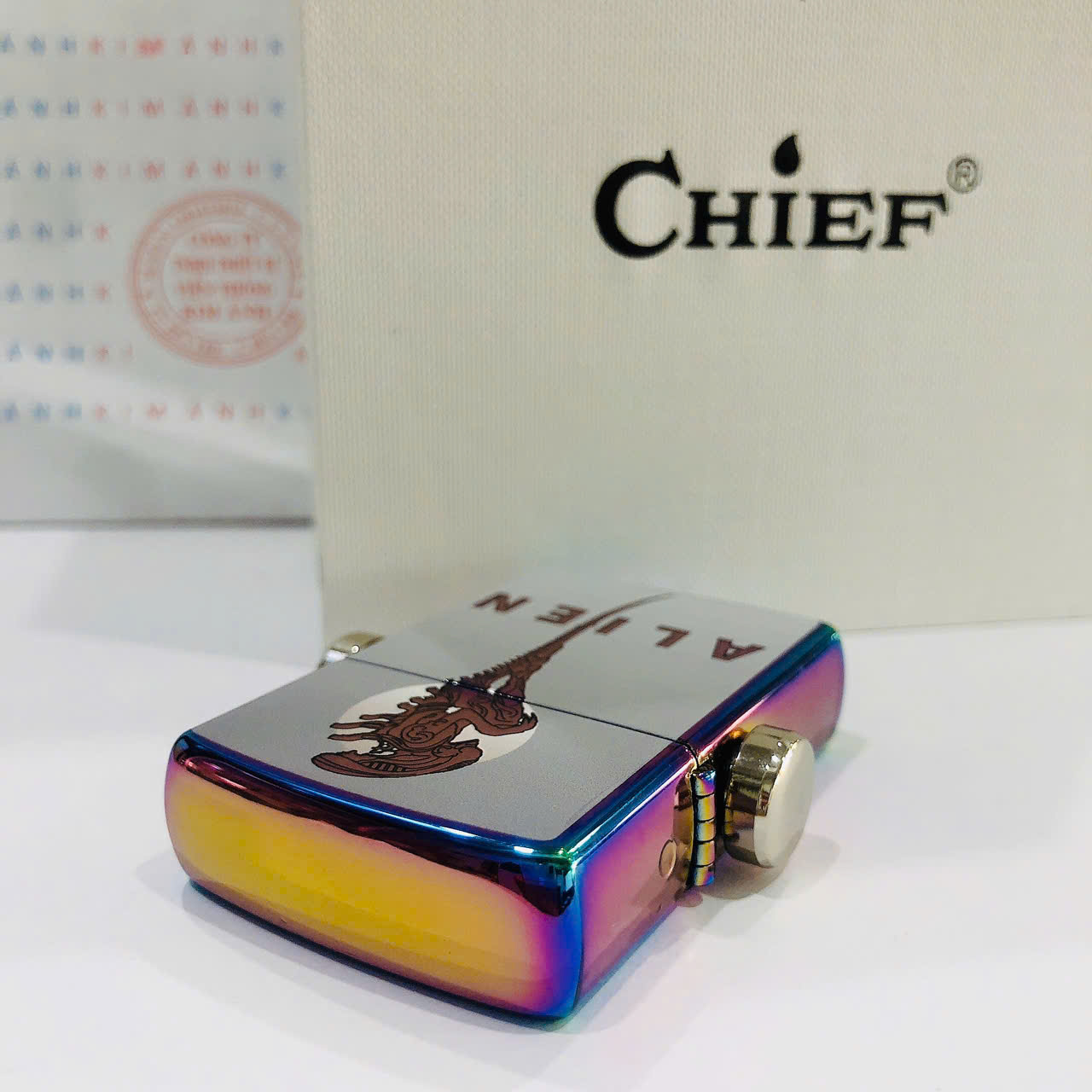 Bật lửa CHIEF chủ đề Sinh Vật đặc biệt, Kim Ánh nhập hàng chính hãng vỏ bằng đồng càng dùng càng sáng bóng