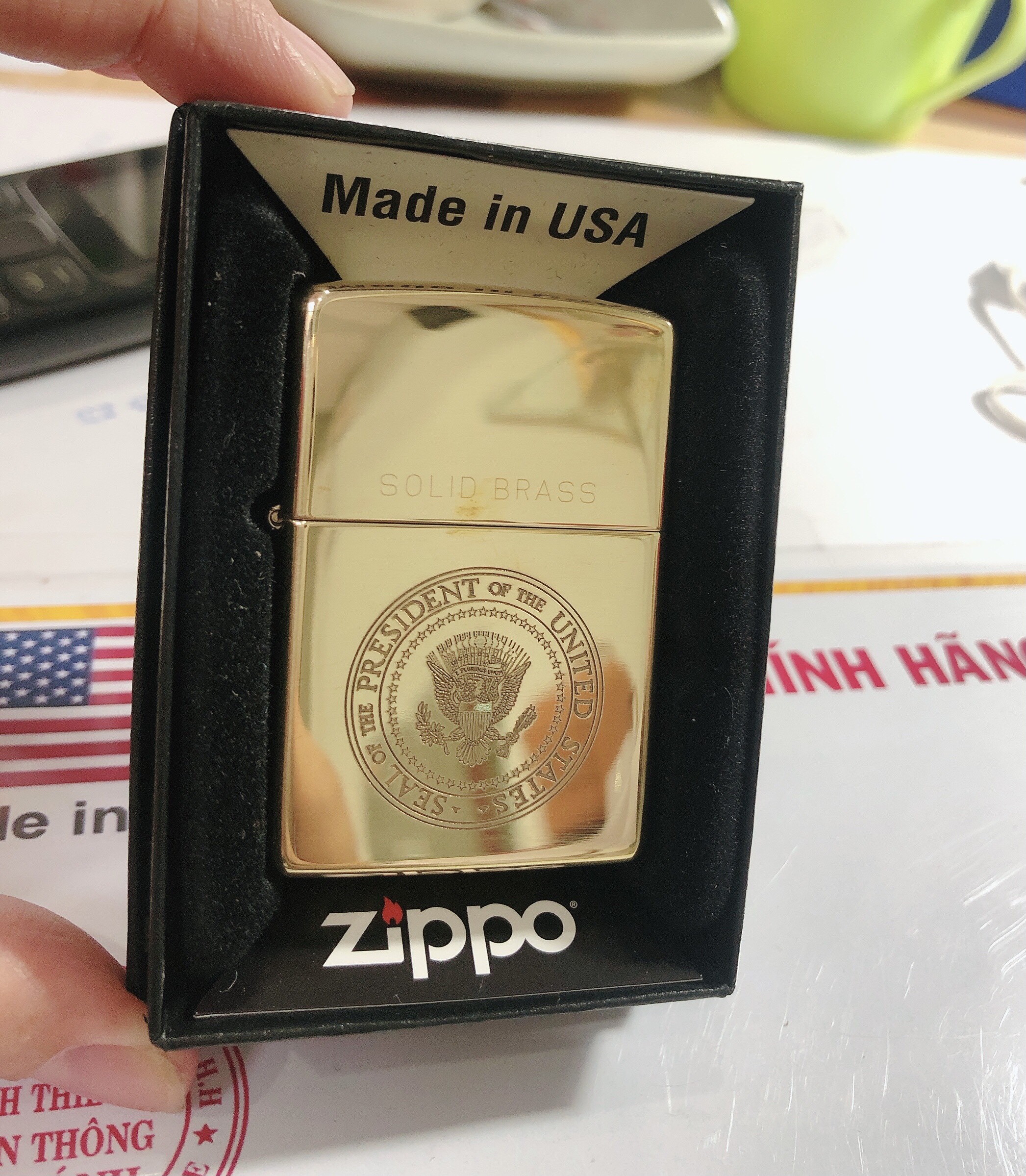 Bật lửa Zippo Mỹ Solid Brass, khắc ăn mòn chủ đề Quân Sự, Hàng chính hãng