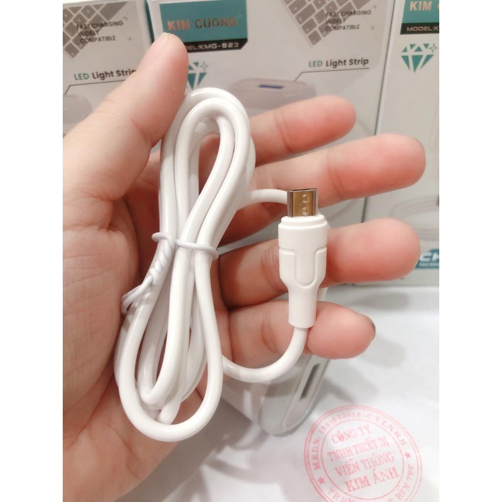 Sạc điện thoại hiệu Kim Cương KMG 823 dòng điện 2.1A, liền dây chuôi Micro, có thêm cổng USB - Hàng Chính Hãng