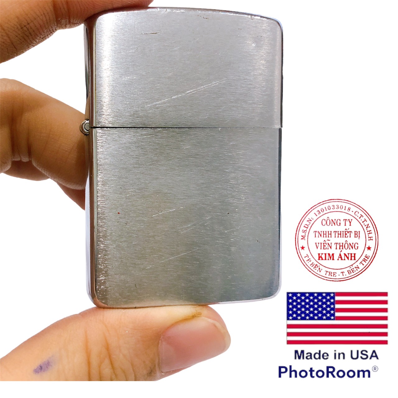 Bật lửa Zippo Mỹ trơn đơn giản mộc ngược, sản xuất 1985, Hàng chính hãng
