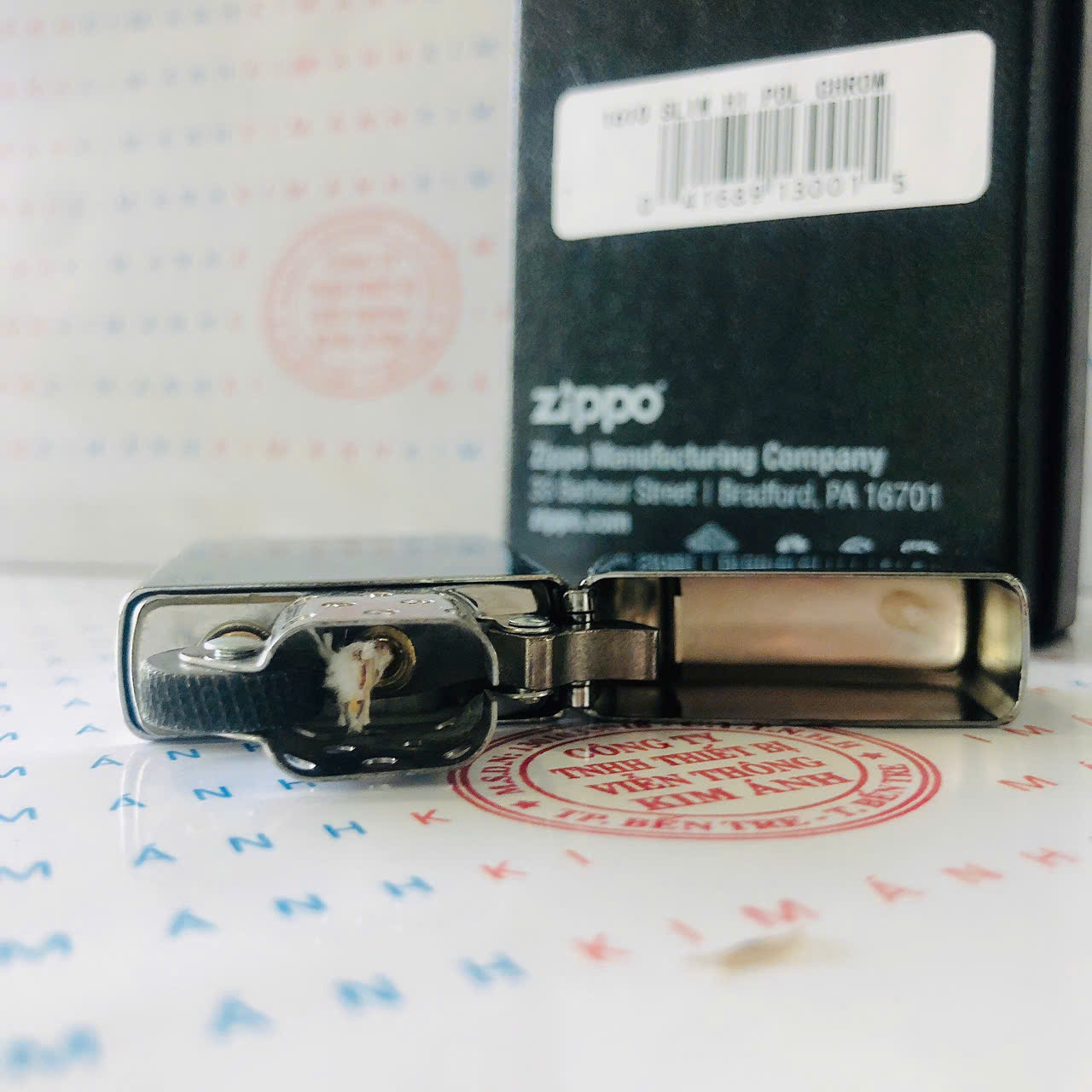 Bật lửa Zippo Slim Mỹ Silver Mirror 1610, hàng chính hãng có giấy nhập khẩu gửi kèm theo đơn hàng