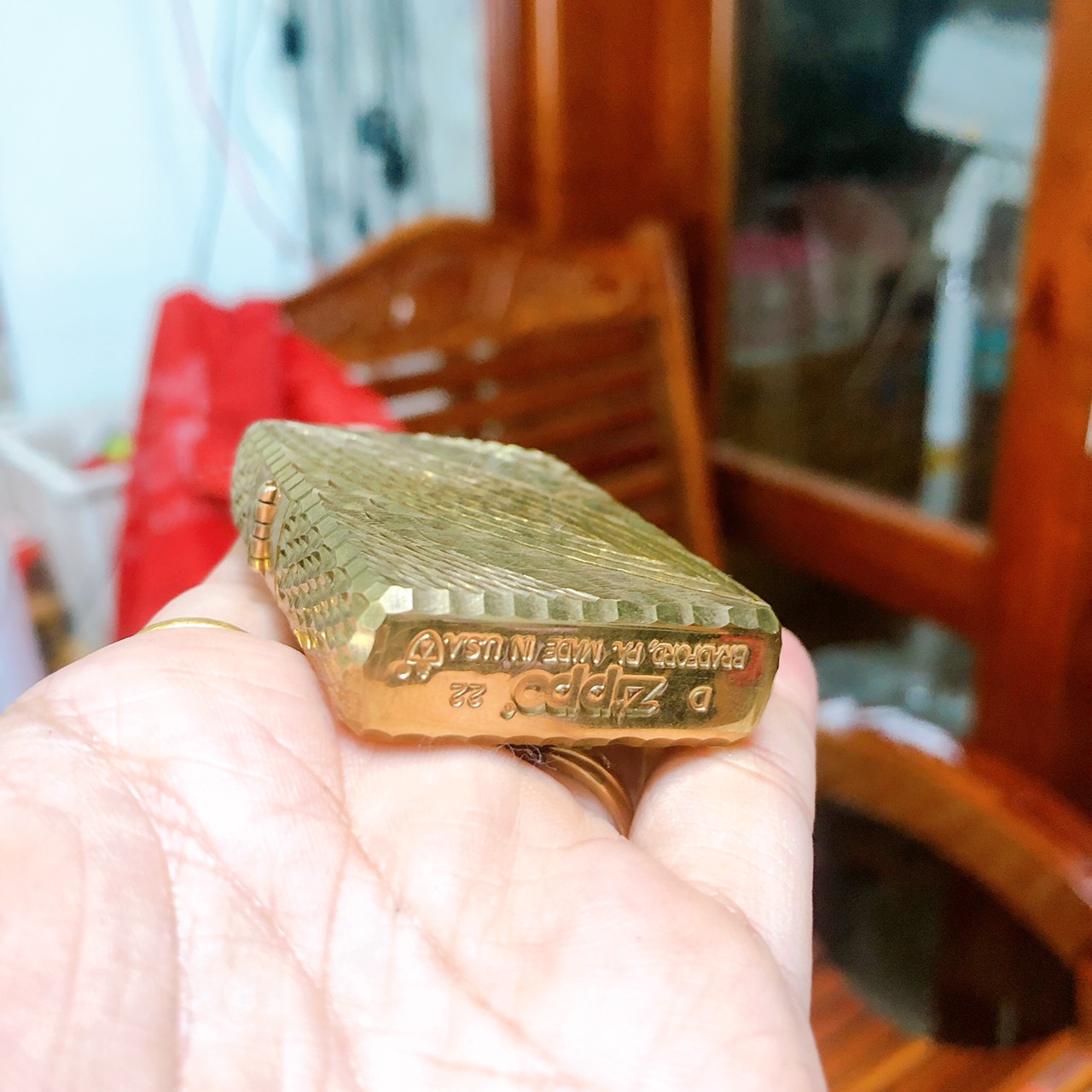 Bật lửa Zippo Armor Mỹ gõ búa 5 mặt mẫu mắt rồng, Hàng chính hãng
