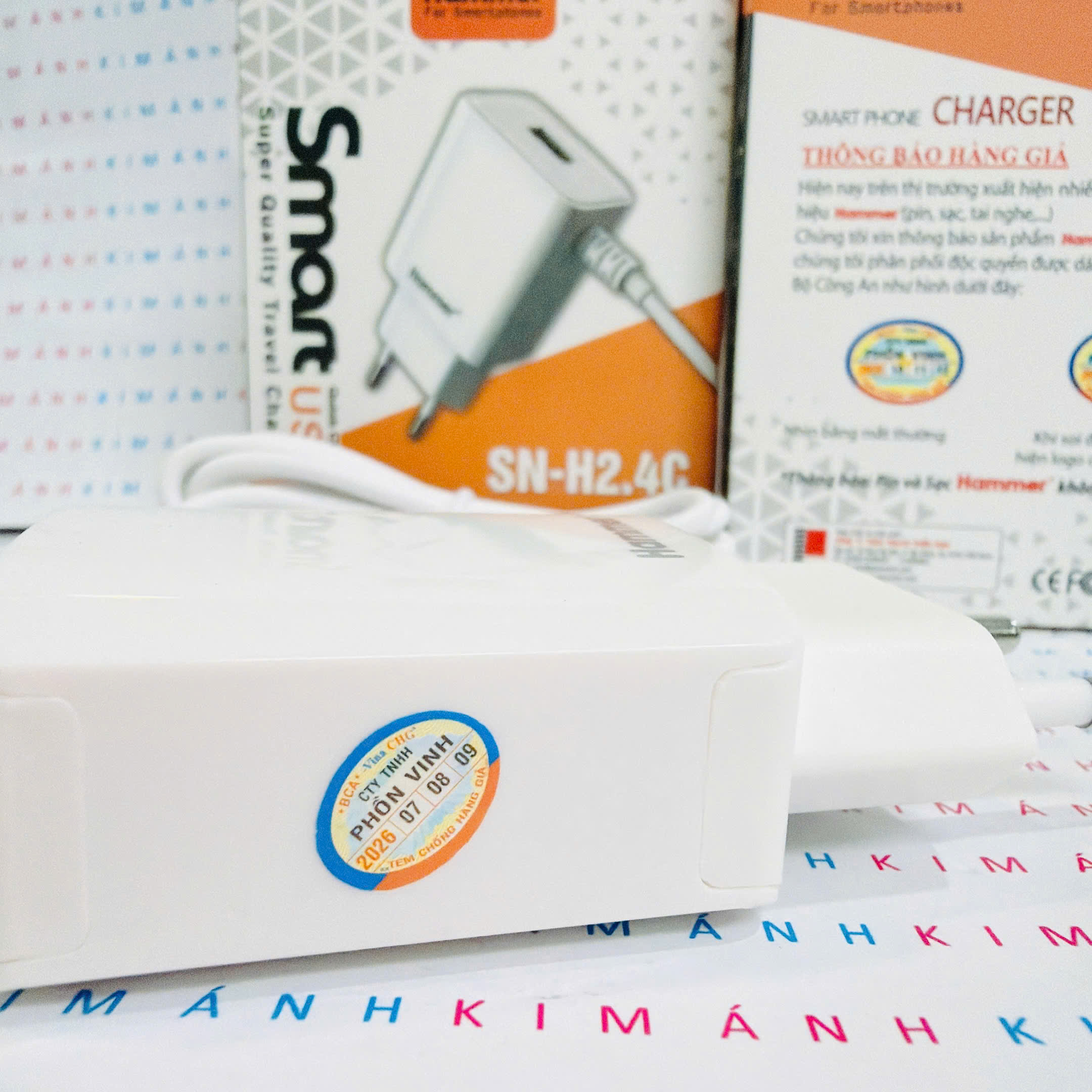 Sạc điện thoại Hammer 2.4A chân cắm Type C, có thêm cổng USB dự phòng, Kim Ánh bảo hành chính hãng, bao đổi trả