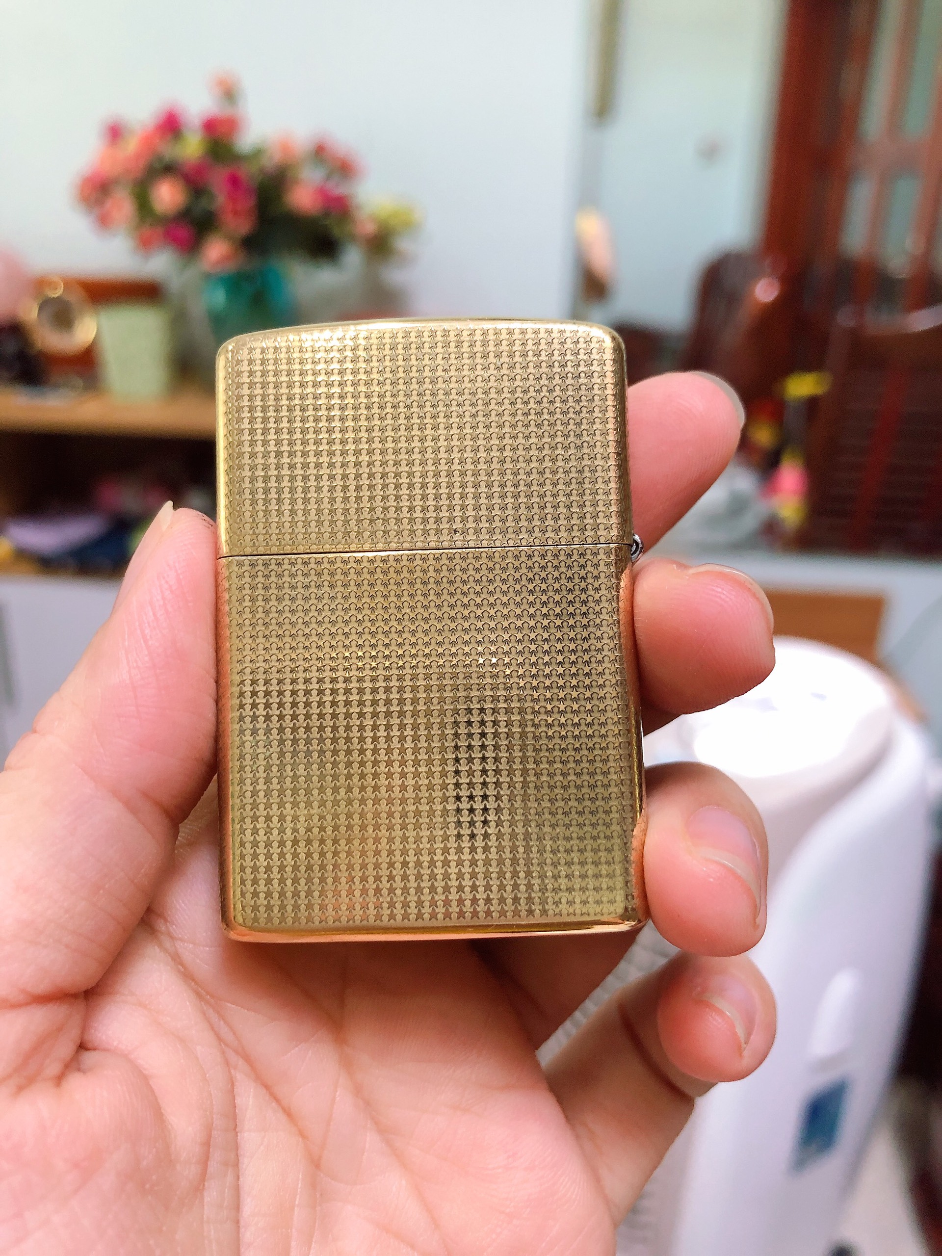 Bật Lửa Zippo Armor Vỏ dầy khắc chìm mẫu Zippo và ngọn lửa - Ruột trắng