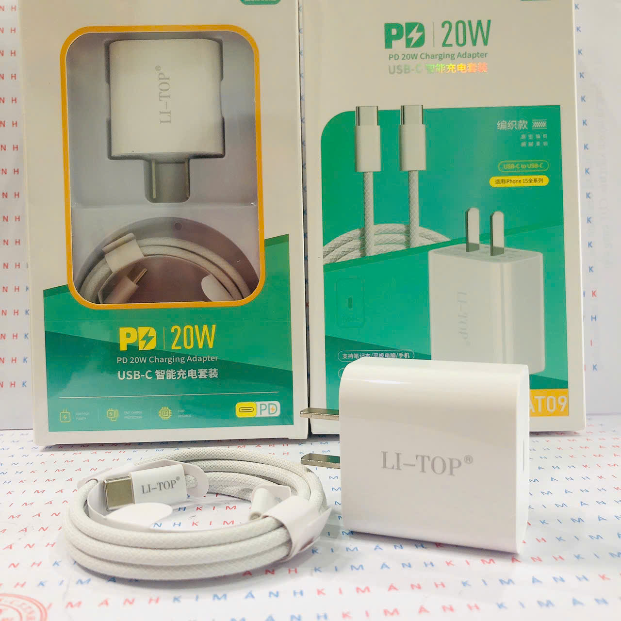 Bộ sạc LI-TOP AT09 chân cắm Type C, sạc nhanh PD 20W có chứng nhận 3C tiêu chuẩn an toàn quốc gia, hàng chính hãng