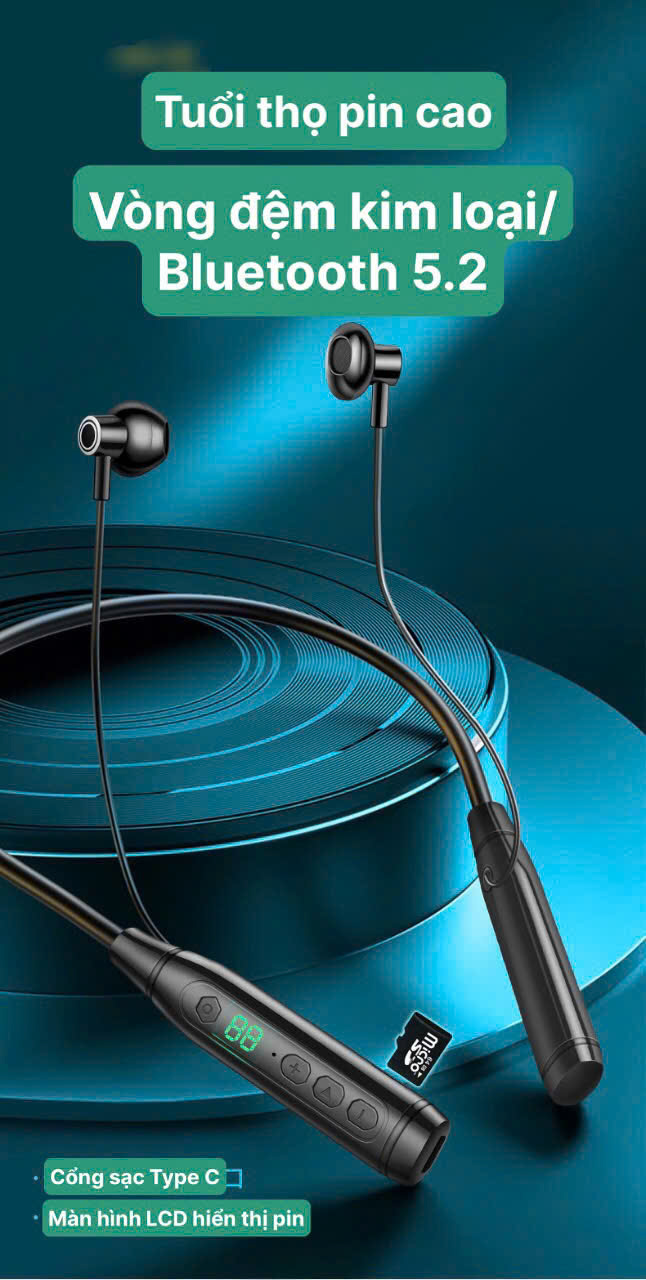 Tai nghe Bluetooth Duopuni DPN-01 Kiểu dáng thể thao, ừa tập vừa nghe nhạc, cam kết hàng chính hãng BH 12 tháng