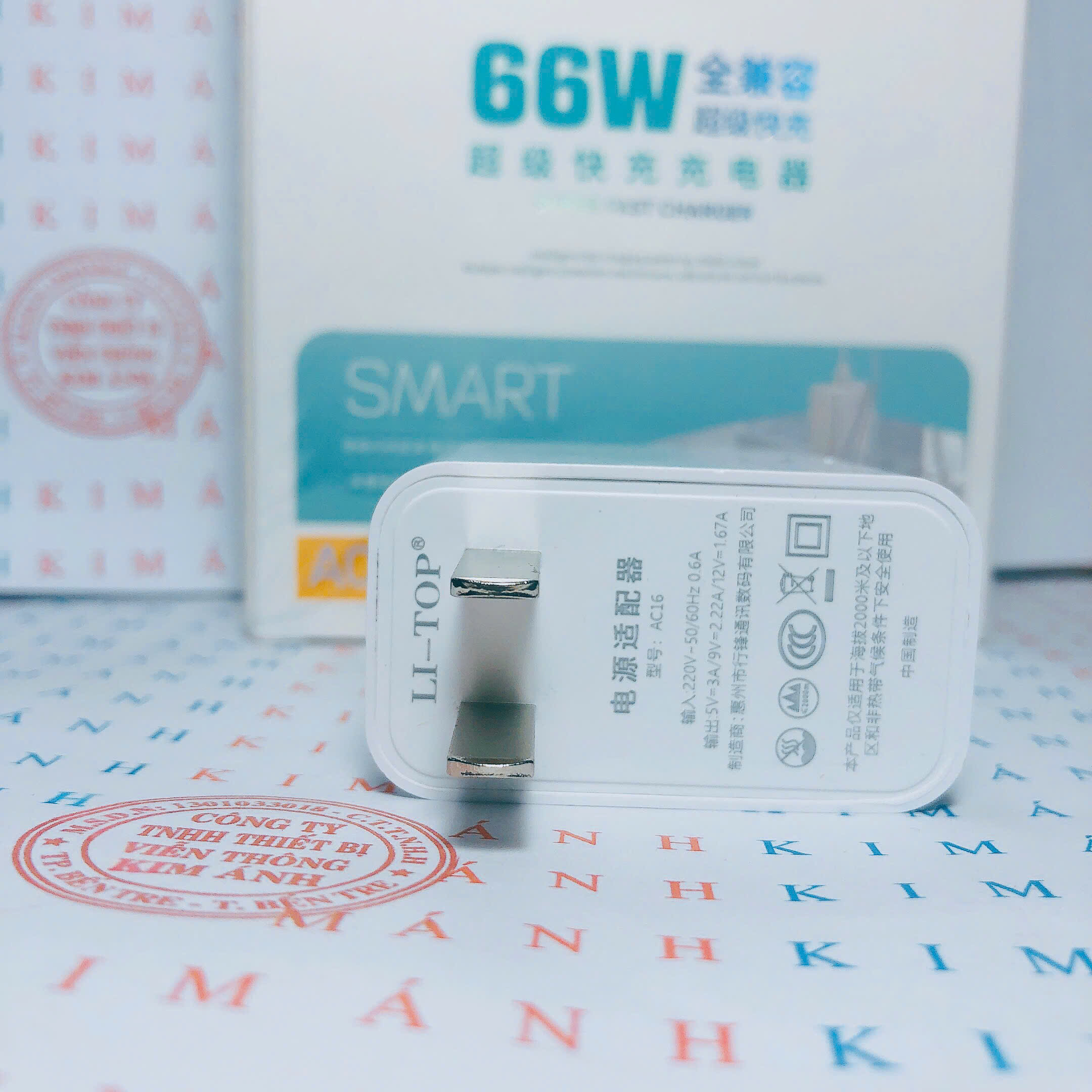 Củ sạc nhanh LI-TOP AC16 66W, đạt chứng nhận 3C tiêu chuẩn quốc gia, bảo hành chính hãng 12 tháng,  dùng thử 30 ngày