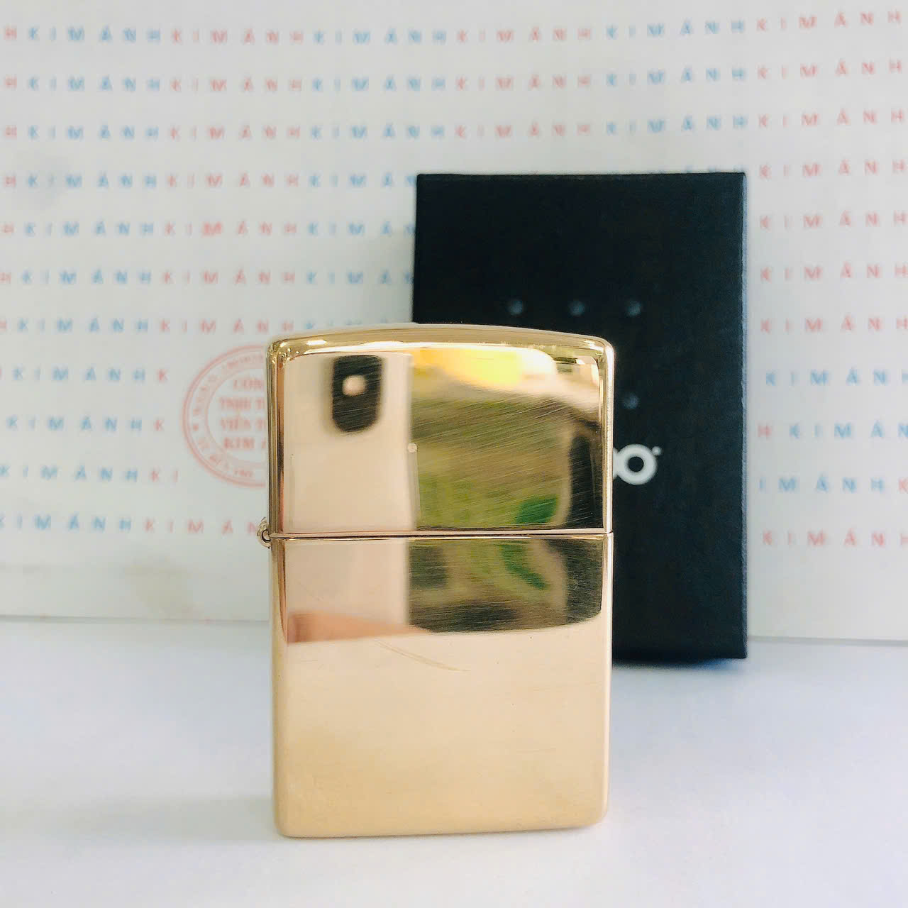 Bật lửa Zippo Mỹ High Polish Brass - Vỏ thay thế chính hãng, có giấy nhập khẩu kèm theo