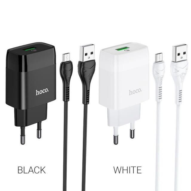 Type C - Bộ sạc nhanh Hoco C72Q 18W, QC3.0 Chuôi cắm Type C, dùng thử 30 ngày, bảo hành chính hãng 12 tháng