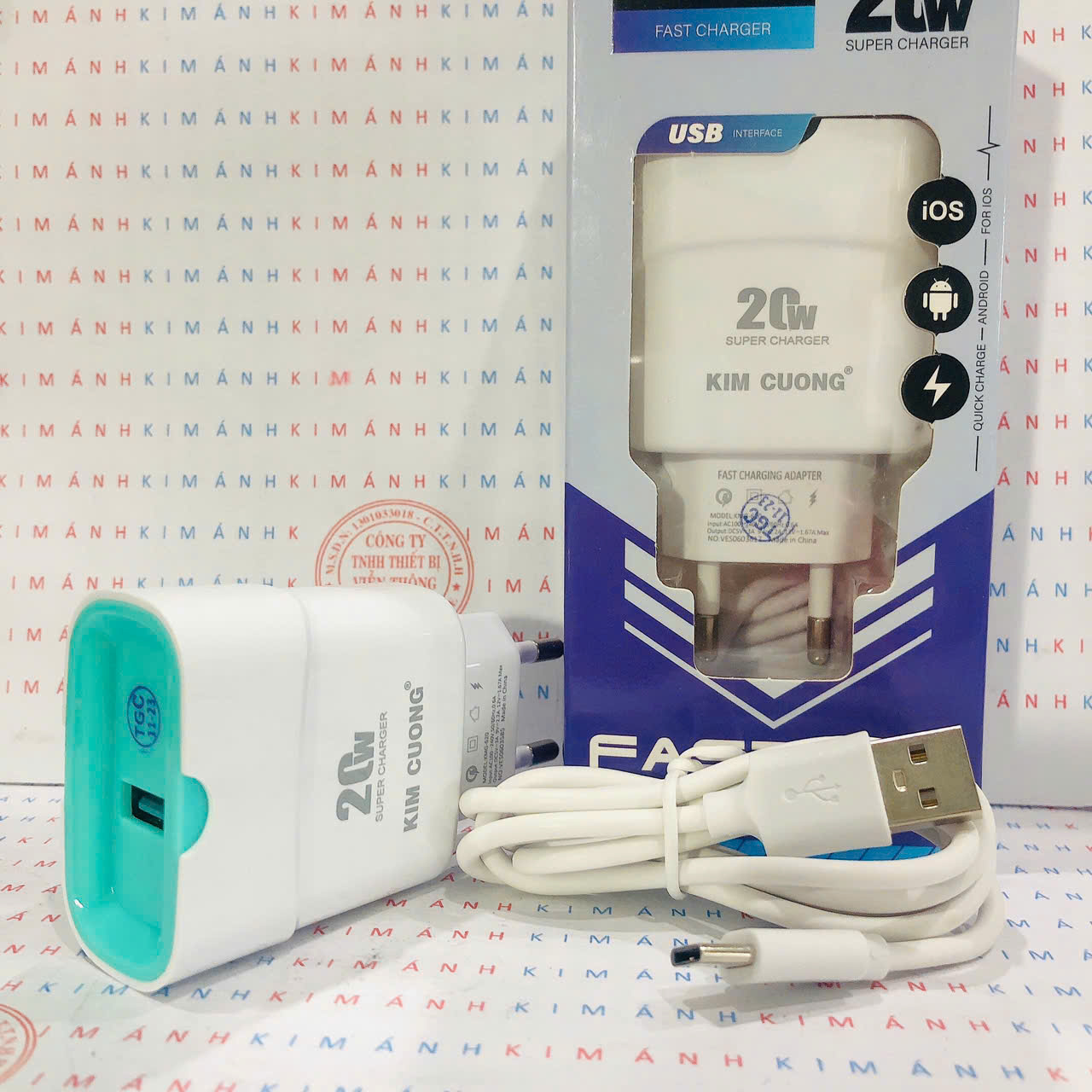 Bộ sạc nhanh Kim Cương KMG 620 công suất 20W chân cắm Type C, Hàng chính hãng có hóa đơn đầu vào
