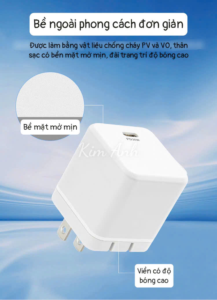 Củ sạc xuất Nhật GaN 30W KFLY ( JHX-AC2052) đạt chứng nhận PSE tiêu chuẩn Nhật Bản, bảo hành chính hãng 12 tháng