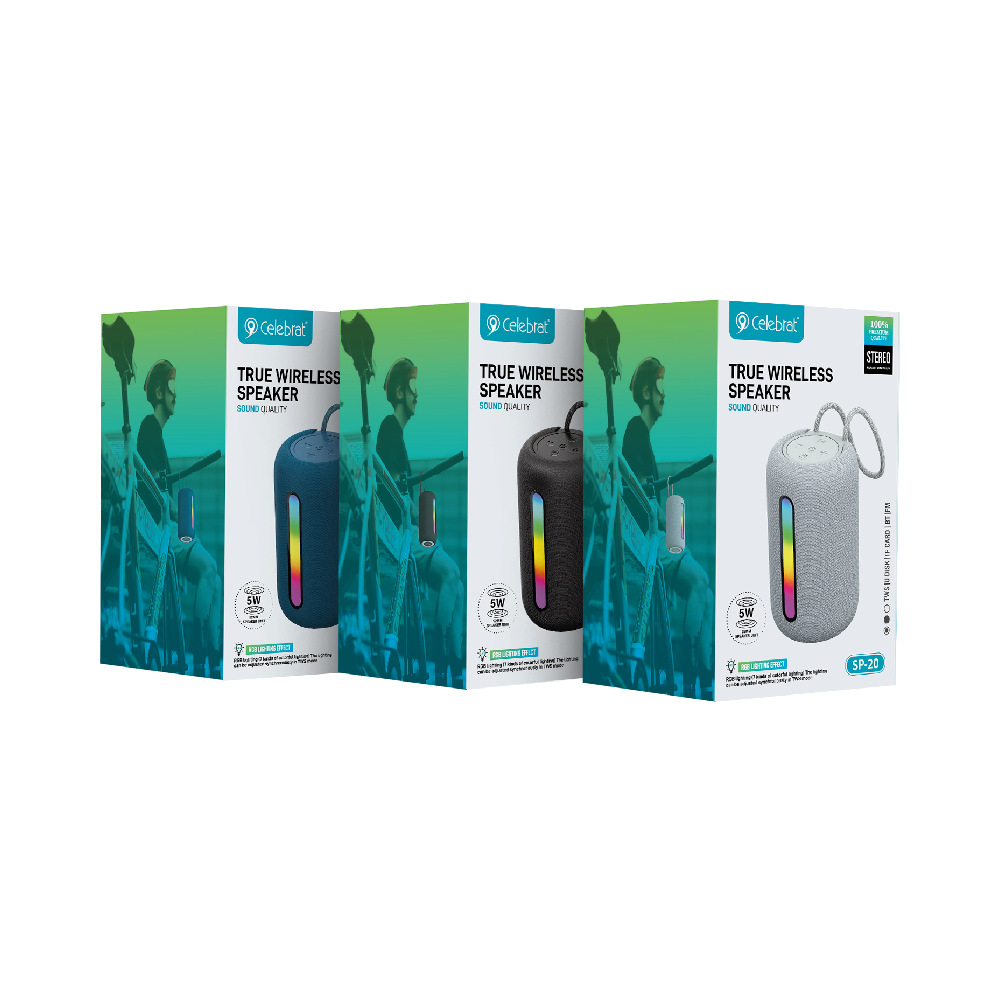 Loa Bluetooth Celebrat SP-20 Không Dây Âm Bass Mạnh Mẽ, Thiết Kế Thời Trang - Hàng Chính Hãng