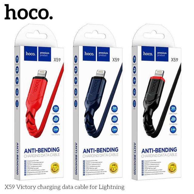 Dây sạc nhanh Hoco X59 chuôi Lightning dây dù, Hàng chính hãng
