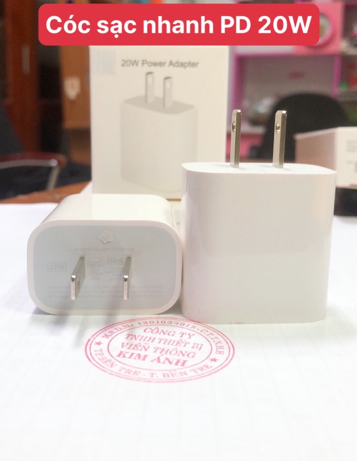 Bộ sạc nhanh PD 20W chân cắm L, Hàng cao cấp sạc rất nhanh vào pin, Kim Ánh bảo hành 12 tháng, cho dùng thử 30 ngày