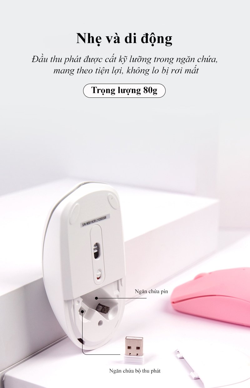 Chuột Không Dây Newmen F007 2.4Ghz, Hàng chính hãng bảo hành 24 tháng