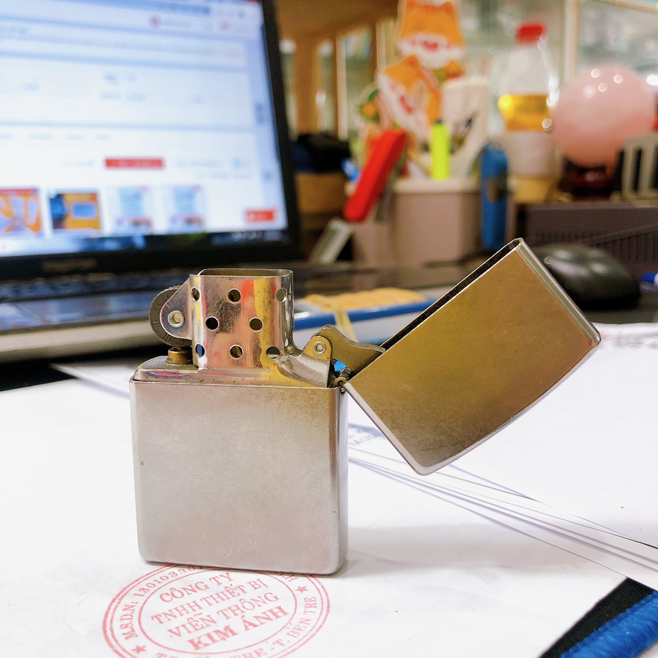 Bật lửa Zippo Mỹ Street Chrome In Sơn Full Nắp Chủ Đề Chim Mỹ, Hàng chính hãng