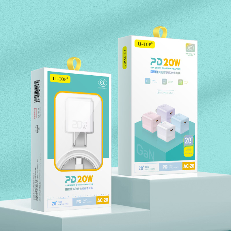 Củ sạc LI-TOP AC20 mini, sạc nhanh PD 20W, đạt chứng nhận 3C tiêu chuẩn quốc gia, hàng chính hãng bảo hành 12 tháng