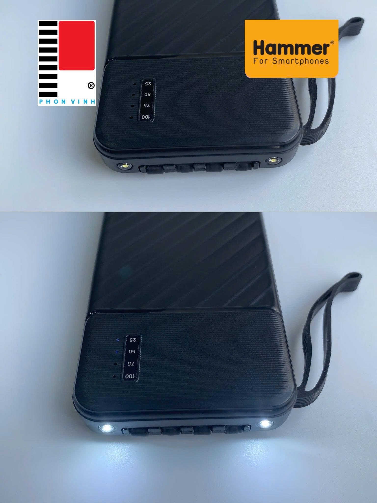 Pin Sạc Dự Phòng Hammer H-PC03 2.1A/5V, dung lượng10.000mAh, hàng chính hãng bảo hành 12 tháng