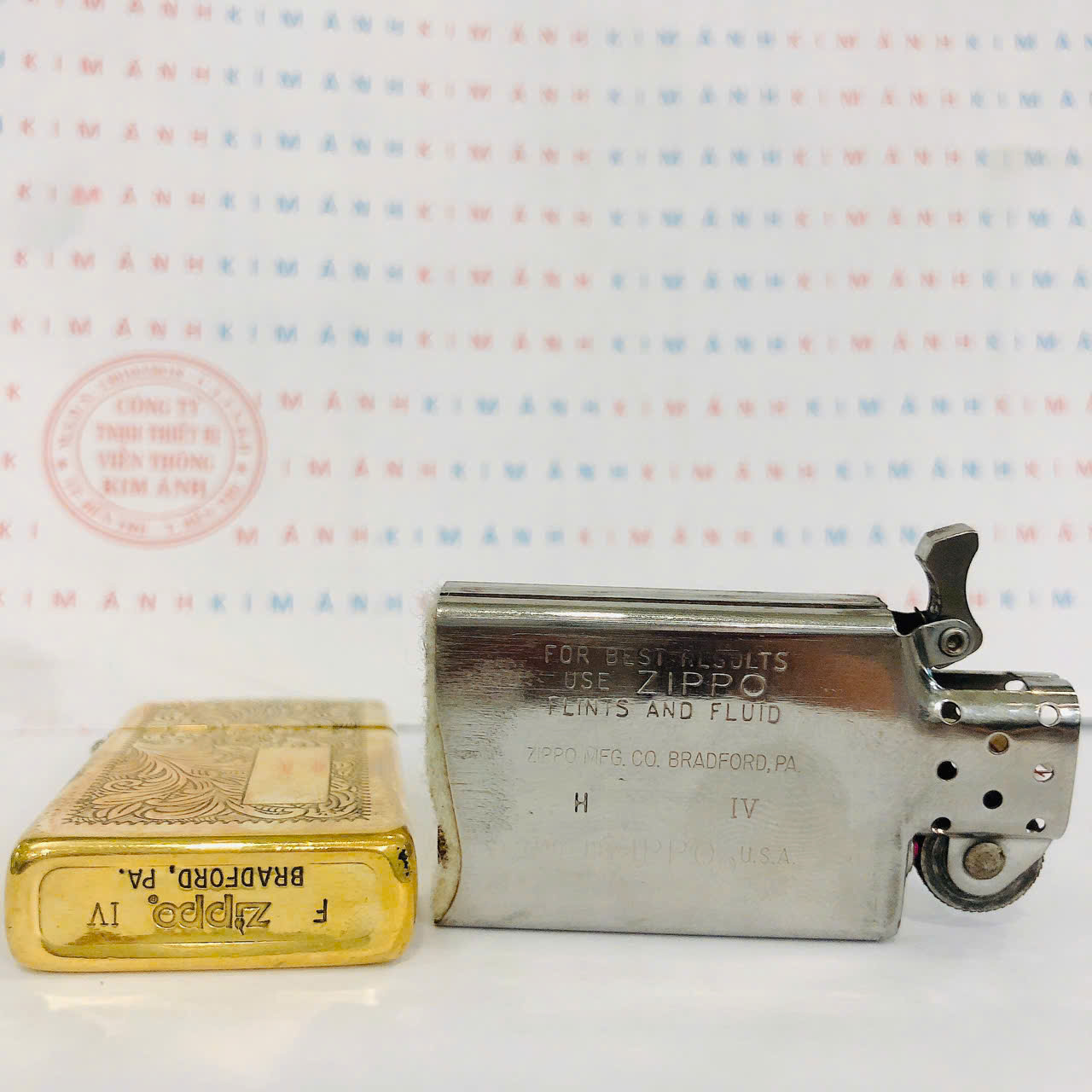 Bật Lửa Zippo Slim Venice Brass Like New - Hàng Mỹ Chính Hãng (Có Giấy Tờ Nhập Khẩu Gửi Kèm Theo Đơn Hàng )