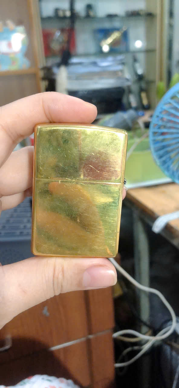 Hộp quẹt Zippo Mỹ BOSS COFFEE Brass đồng, XIV la mã sản xuất 1998, Hàng chính hãng