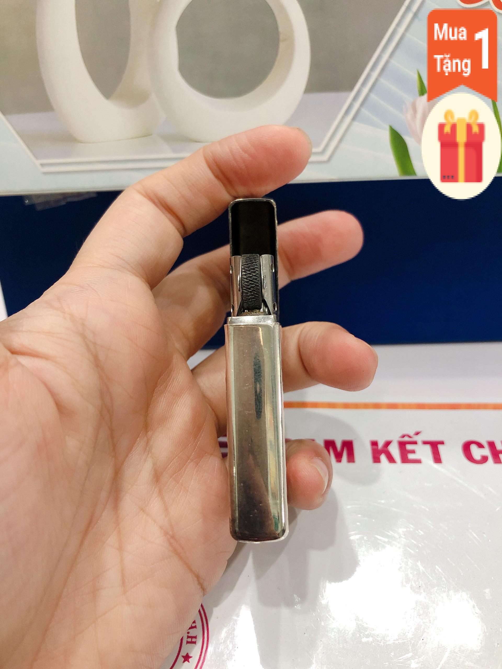 Bật lửa Zippo Mỹ Slim Lacke Bạc mẫu Gõ búa 2 mặt, XVI la mã, hàng chính hãng