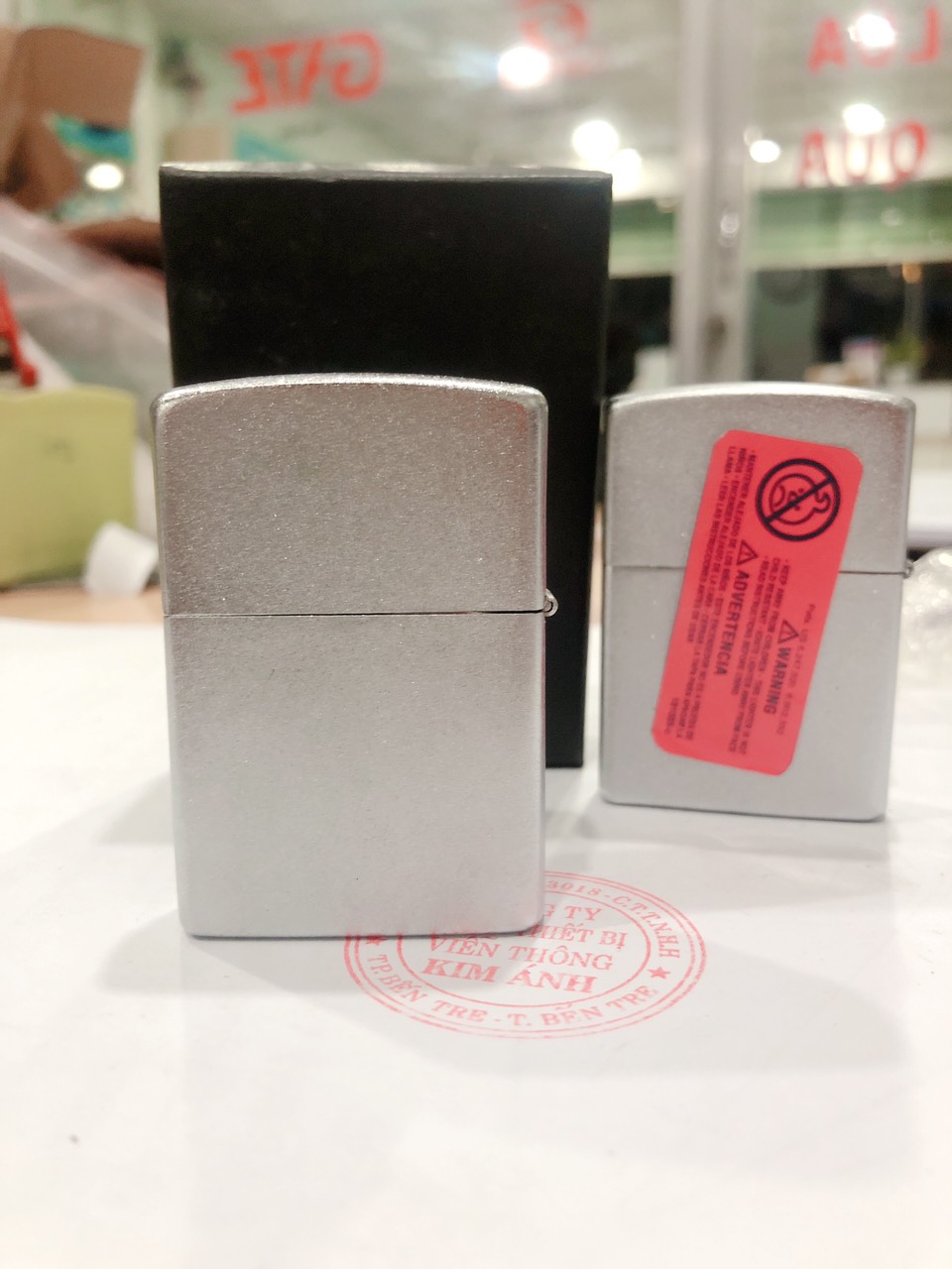 Bật lửa, hộp quẹt Zippo Cánh Thiên Thần Angels Wing Nhám Bạc Satin, hàng loại 1 có tem đỏ