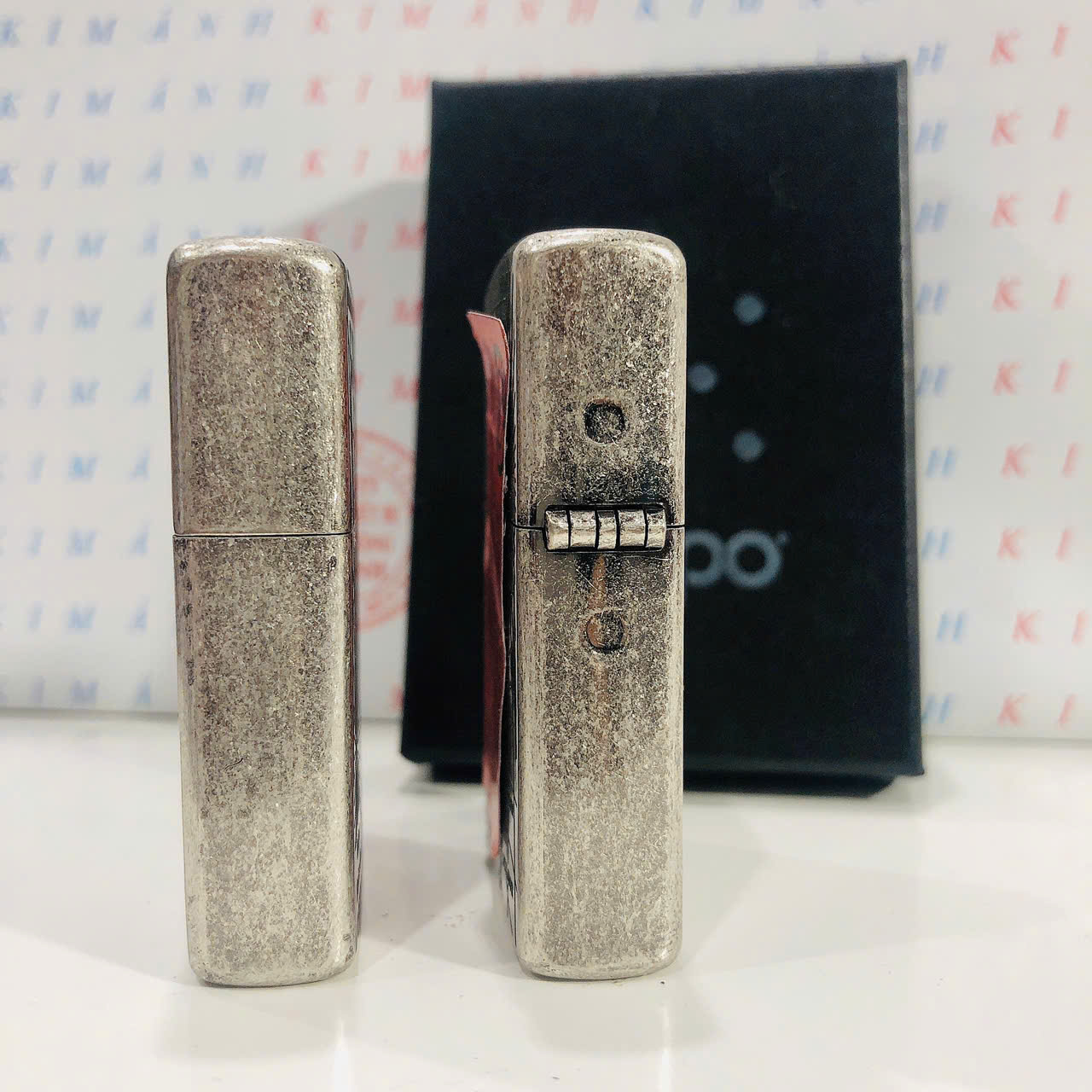 Bật lửa, hộp quẹt ZIPPO chủ đề La Bàn giả cổ, Kim Ánh nhập hàng cao cấp vỏ bằng đồng có dán tem đỏ