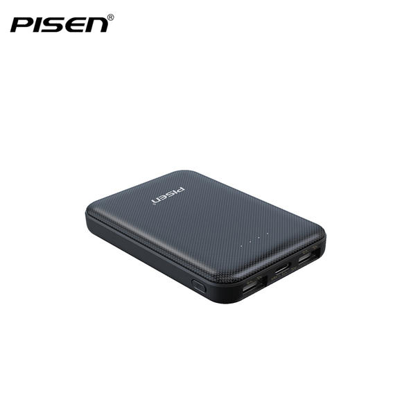 Sạc Dự Phòng Pisen Mini 5000mAh (Type-C, 2xUSB Smart )- Ultra Slim, Hàng chính hãng