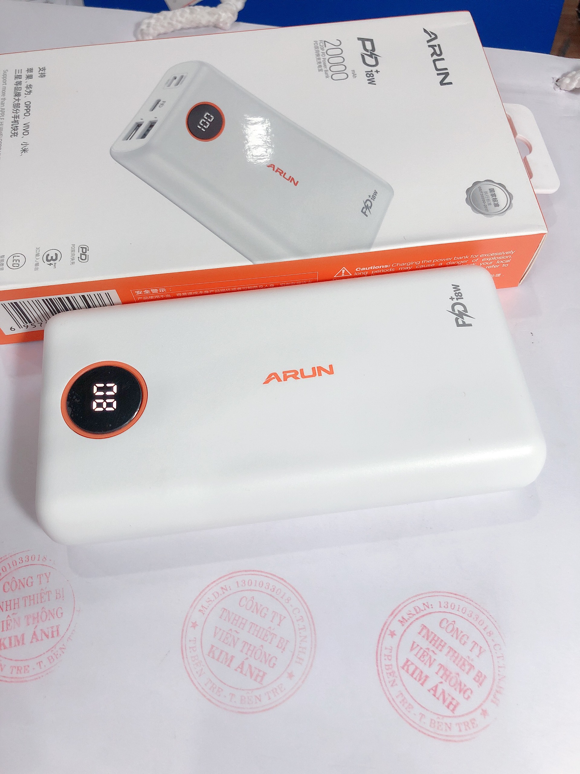 Sạc Dự Phòng Arun FC20P 20000 mAh (PD18W, QC3.0) Sạc Nhanh 2 Chiều Type C, Hàng chính hãng