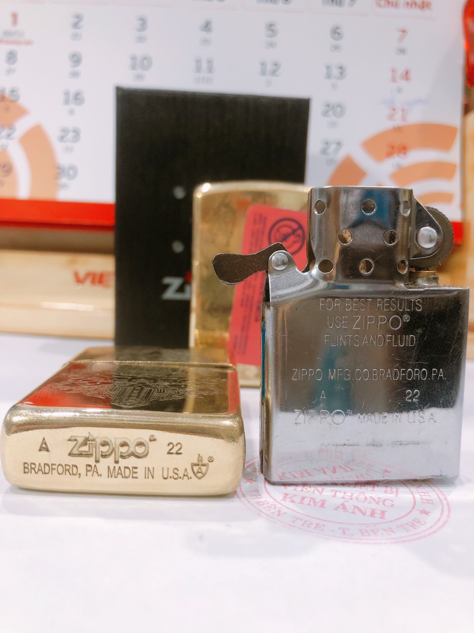 Bật lửa, hộp quẹt Zippo Armor vỏ dầy khắc ăn mòn Đấu Chiến Thắng Phật, Vỏ đồng có tem đỏ