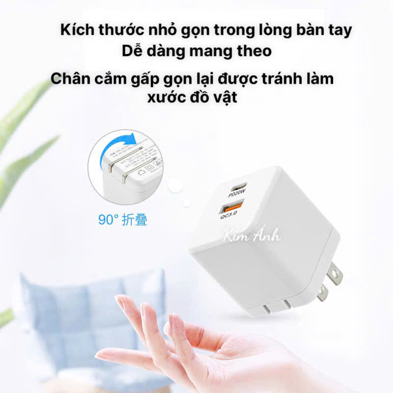 Củ sạc xuất Nhật 20W KFLY ( JHX-AC2061) chứng nhận PSE tiêu chuẩn Nhật Bản, bảo hành chính hãng 12 tháng