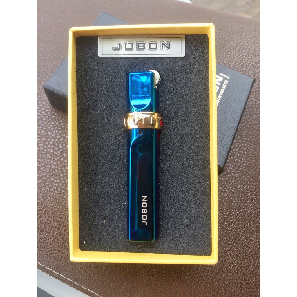 Bật Lửa Jobon Tròn Khóa Xoay ZB-633A, Loại Khò 1 Tia Cực Mạnh, Vỏ đồng ruột thép không gỉ
