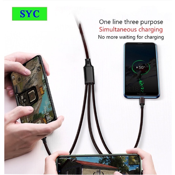 DÂY SẠC ĐA NĂNG SYC 3 ĐẦU - 5A ( IP-C-V8) HÀNG CHÍNH HÃNG