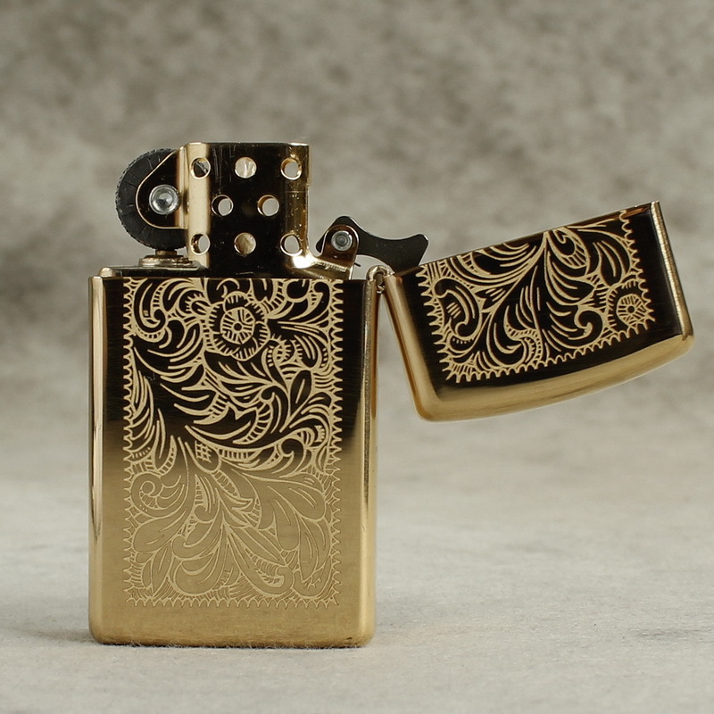 Bật lửa Zippo Slim Slim Mỹ chủ đề Hoa van Venice 1652B, hàng chính hãng có giấy nhập khẩu gửi kèm theo đơn hàng