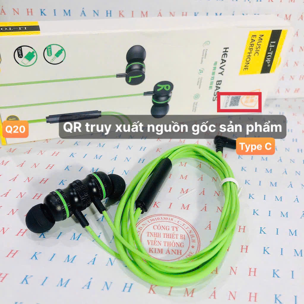 Tai nghe chơi Game Lip-Top Q20 chân Type C, check QR tra nguồn gốc, có Micro và nút chỉnh âm lượng, Hàng chính hãng