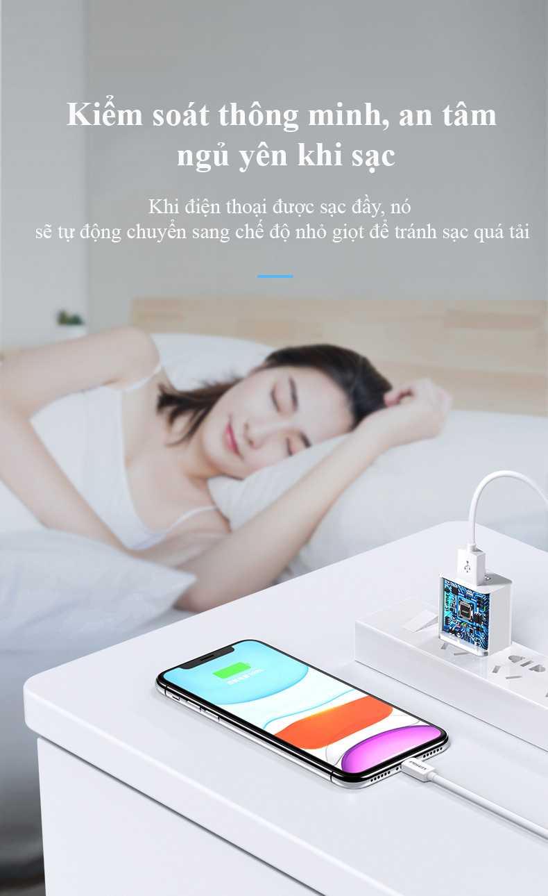 Củ sạc Pisen K12-23, 2 cổng USB dùng sạc điện thoại / máy tính bảng, Hàng chính hãng nội địa, có chứng nhận tiêu chuẩn
