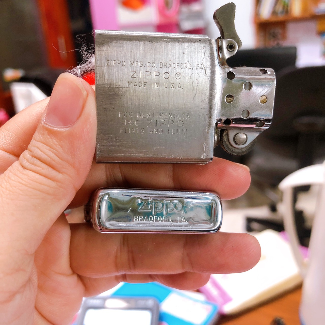 Bật lửa Zippo Mỹ high polish chrome, sản xuất 1981, Hàng chính hãng