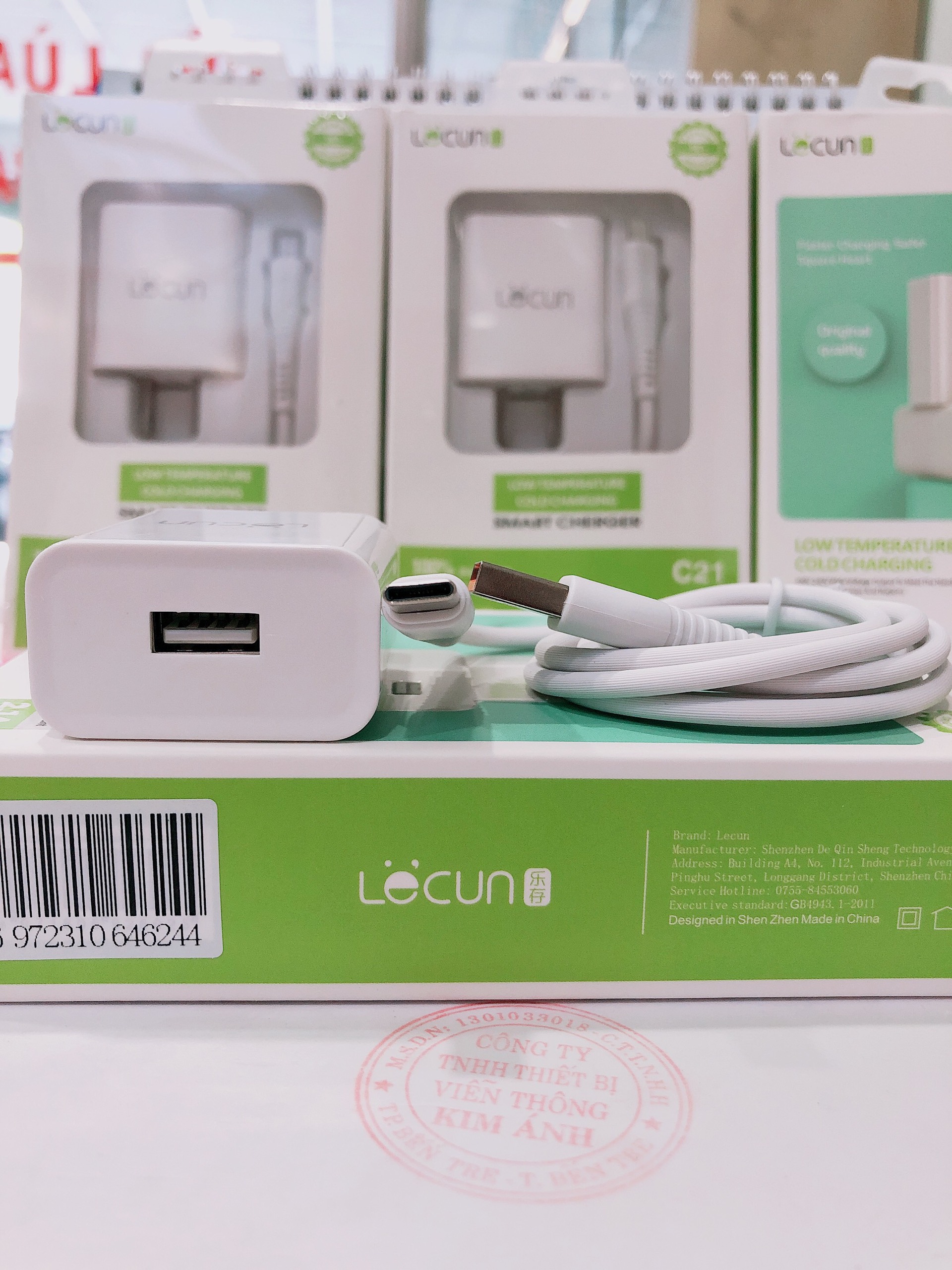 TypeC- Bộ sạc Lecun C21, dòng điện 2.1A, chuôi Type C