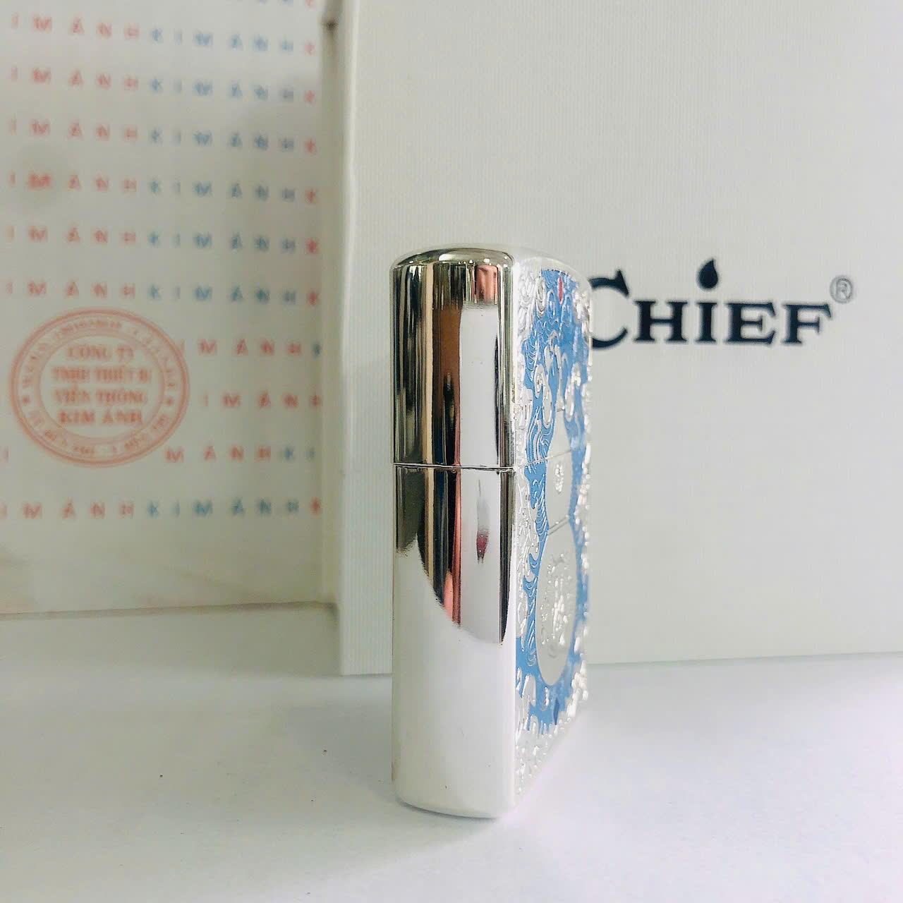 Bật Lửa CHIEF Chủ Đề Lục Bình Phúc Lộc Mã CF2008 - Vỏ Đồng Nguyên Khối Càng Dùng Càng Bóng