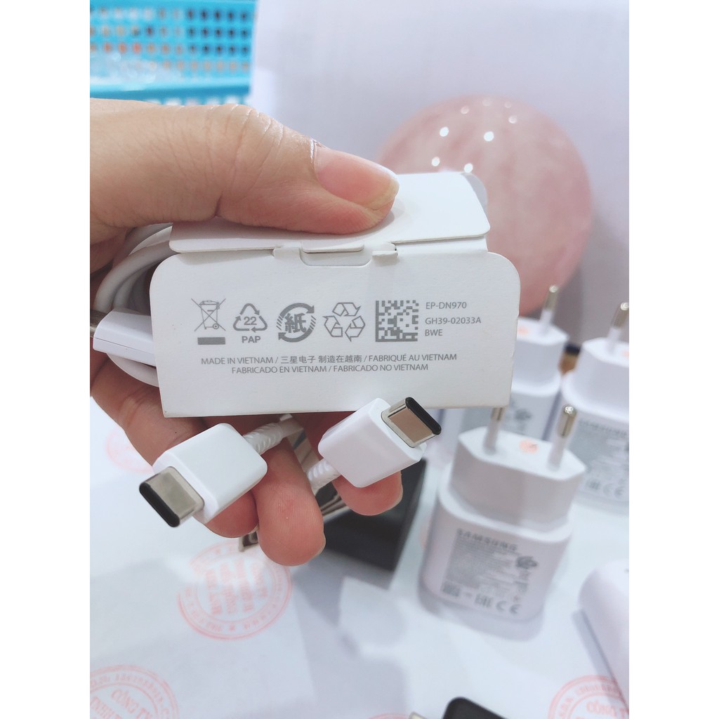 DÂY SẠC NHANH SAMSUNG 2 ĐẦU TYPE C - 25W DÀNH CHO SS NOTE 10 H,ính Hãng bảo hành 12 tháng